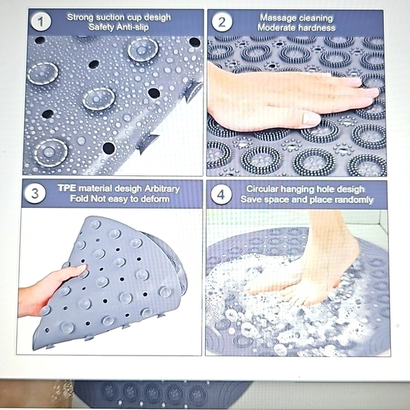 NWT Back & Foot Shower Exfoliator w suction cups. 3 Colors - Picture 6 of 9